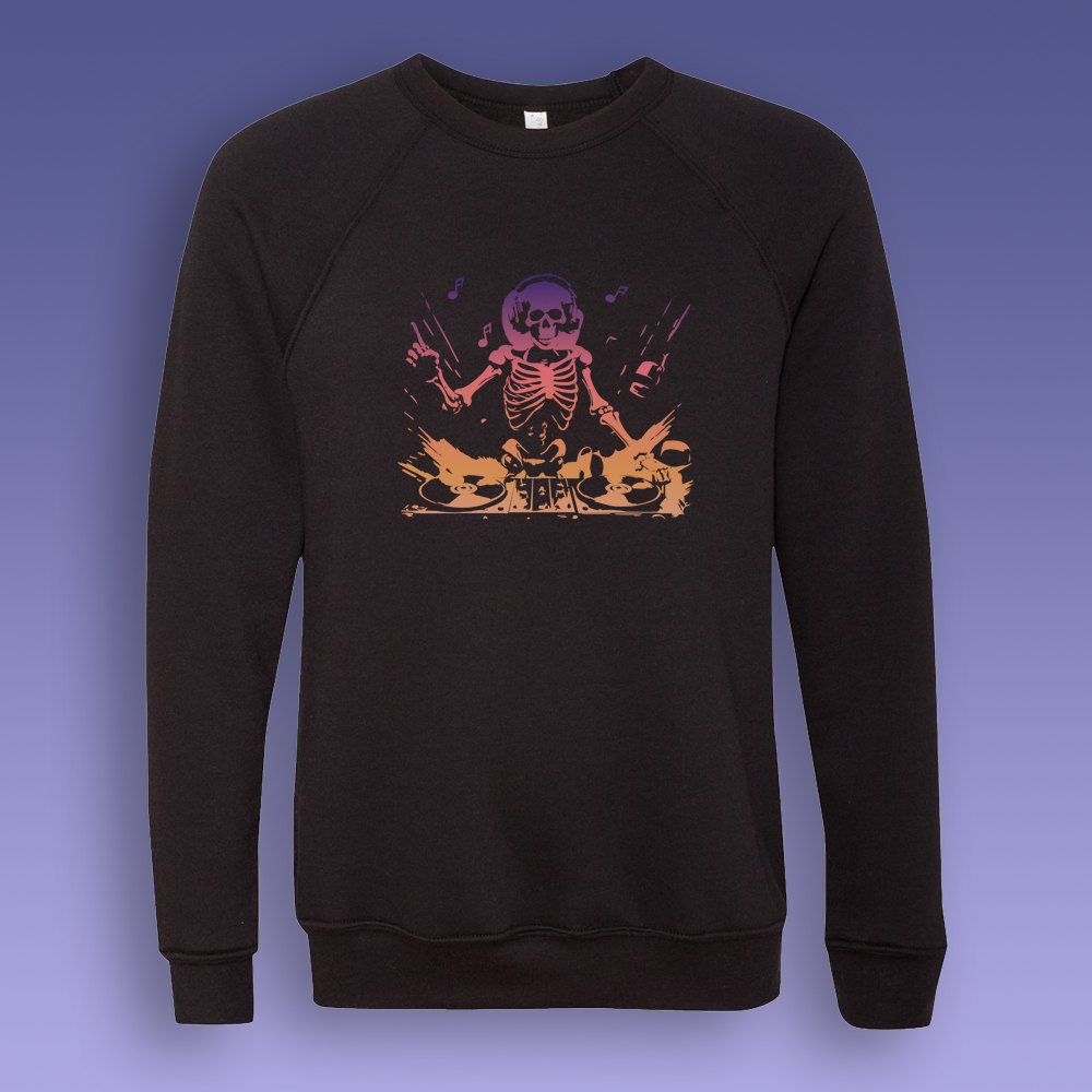 Adult Sweatshirt Skeleton DJ