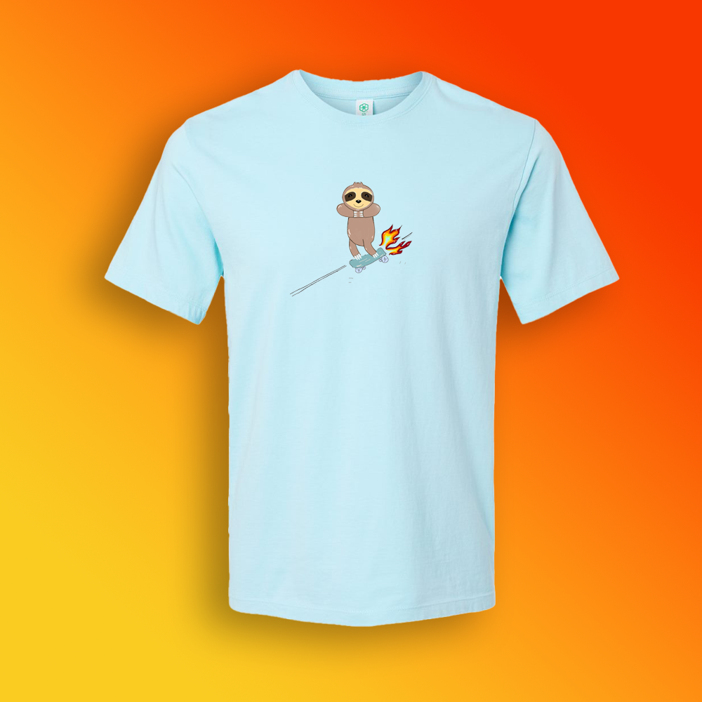 Adult Short Sleeve Skate Sloth Shirt