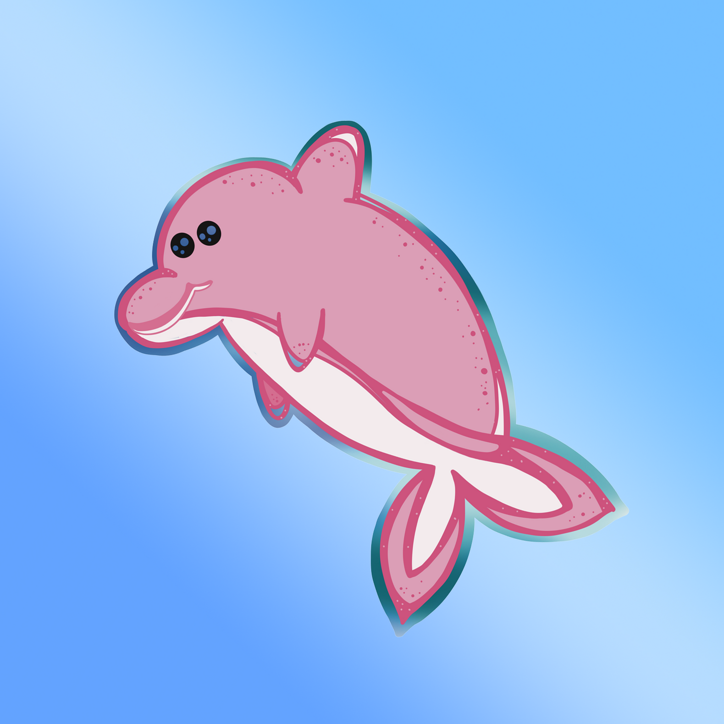 Sticker Pink Dolphin