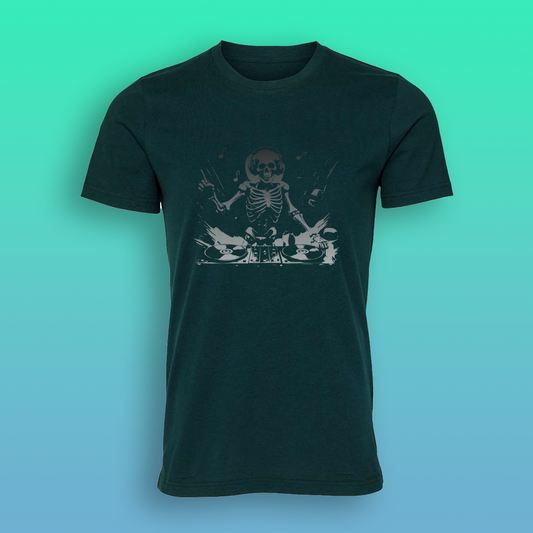 Adult Short Sleeve Skeleton DJ Shirt