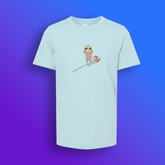 Kids Short Sleeve Skate Sloth Shirt