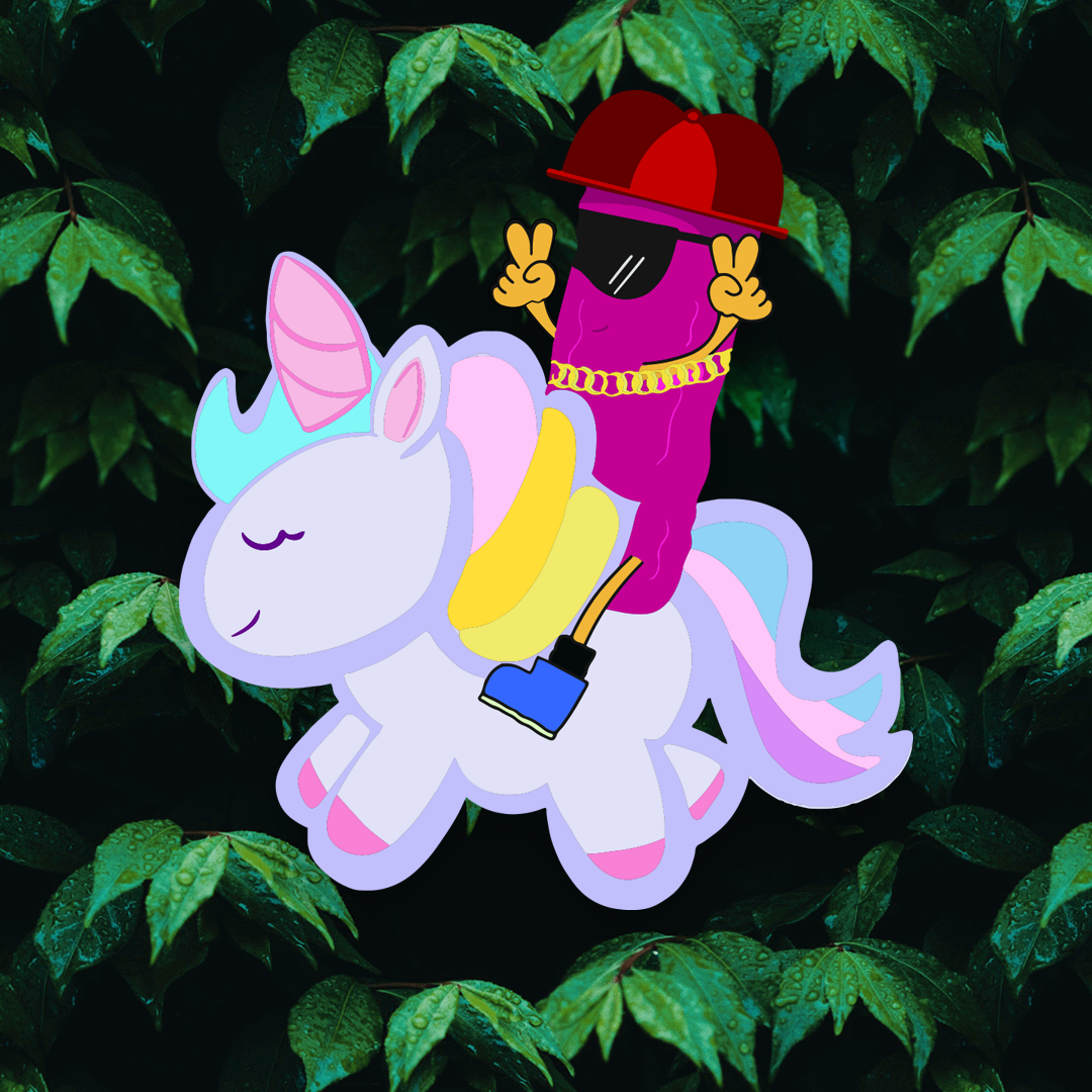 Sticker Pink Pickle and Unicorn